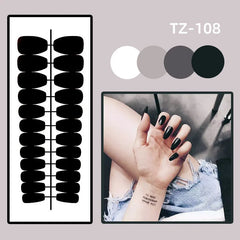 24Pcs Glitter Fake Nail Art with Sequin Design Mid-length Square Head False Nails Tips Retro Wine Red Wearable Press on Nails