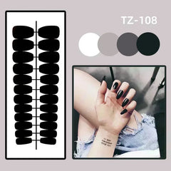 24Pcs Short Square Press on Fake Nails Simple Gradient White Nude Pink False Nails Wearable French Full Cover Nail Art Tips